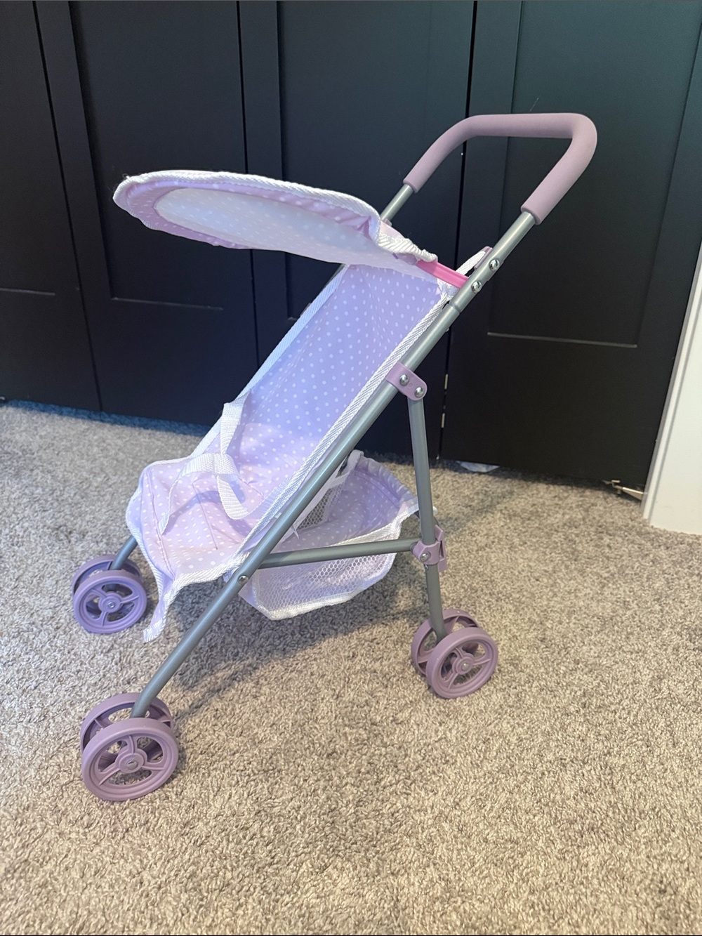 Target Lavender Polka Dot Doll Stroller with Canopy